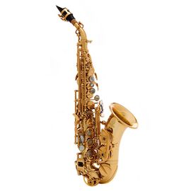 JOHN PACKER JP043CG Саксофон сопрано Bb, золотой лак,высокие клапаны F# и G, фронтальный клапан F, итальянские кожаные подушки с резонаторами, пружины из вороненой стали.