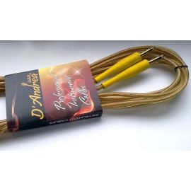 D'ANDREA CLMC-20 кабель инструментальный Jack-Jack, 6 м, в прозрачной оплетке, джеки - металл, желта