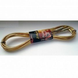 D'ANDREA GMAS-25 шнур инструментальный Jack-Jack/прямой-угловой, 7.5 м, в прозрачной оплетке, золото