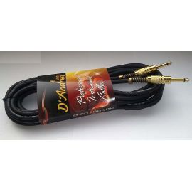 D'ANDREA OFCA-25 шнур инструментальный Jack-Jack, 7.5 м, черный, джеки - металл, под золото