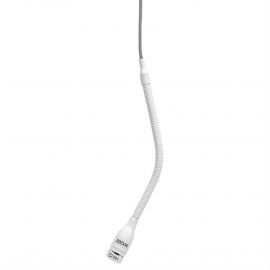 SHURE MX202W-A/S Подвесной театрально-хоровой микрофон конденсаторный суперкардиоидный, встроенный предусилитель, 20-20000 Гц, 21,1 мВ/Па, Max.SPL 122,7 дБ,  сменный капсюль, разъемы TQG, XLR, гусиная шея 10 см, кабель 9,1 м. Белый