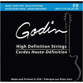 GODIN 008971 E-9 Комплект струн для электрогитары, 9-46, Super Tops/Regular bottoms