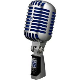 SHURE SUPER 55 Вокальный динамический микрофон винтажный суперкардиоидный, 60-17000 Гц, 2,2 мВ/Па, поворотный держатель со встроенной резьбой