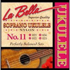 LA BELLA 11-SOPRANO Комплект струн для укулеле сопрано, нейлон, толщины струн: 022-032-036-025