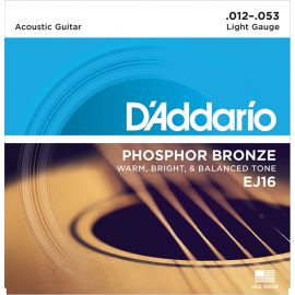 D'ADDARIO EJ16 Набор 6 струн для гитары акустик фосфор-бронза 012-053