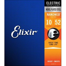 ELIXIR 12077 струны для электрогитары Anti Rust NanoWeb Light Heavy (010-013-017-032-042-052),