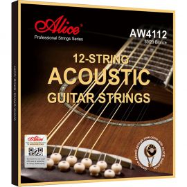 ALICE AW4112-L Комплект струн для 12-струнной акустической гитары, бронза 80/20, 12-52