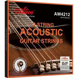 ALICE AW4212-SL Комплект струн для 12-струнной акустической гитары, бронза 90/10, 10-47