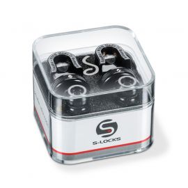 SCHALLER 14010401 (1446) Security Lock крепление для ремня с блокировкой для гитары (пара),  покрытие черный Хром, вес 22 гр