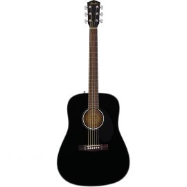 FENDER CD-60S BLK Акустическая гитара, цвет черный, топ-массив ели