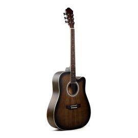 KARAVAN K-4140 TBS Гитара акустическая с вырезом, верхняя дека ива, обечайка и нижняя дека липа, гриф махагони, накладка грифа палисандр