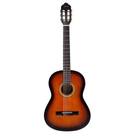 VALENCIA VC204CSB Гитара классическая, верхняя дека: ель, нижняя дека и обечайка: нато, гриф: жабон, накладка грифа и нижний порожек: махагон, колки: винтажные, никель, цвет Classic Sunburst