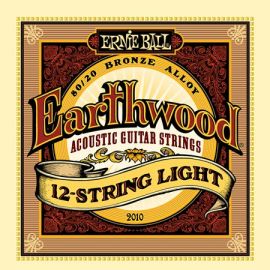 ERNIE BALL P02010 Earthwood 12-String Light, Комплект струн для акустической 12-струнной гитары, бронзовая оплетка