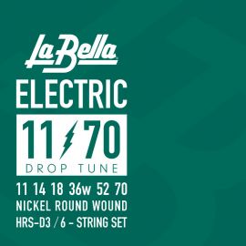 ​LA BELLA HRS-D3 Hard Rockin Steel Drop Six Комплект струн для электро-гитары.