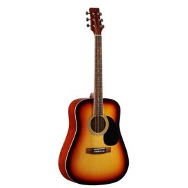 MARTINEZ W11/SB Акустическая гитара, верхняя дека - липа, нижняя дека и обечайка - липа ,гриф - катальпа, накладка - палисандр, порожек - палисандр
