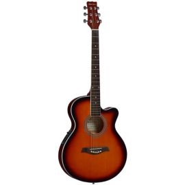 MARTINEZ SW024HC/SB Электроакустическая гитара в узком корпусе фолк (40 дюймов) с вырезом.
