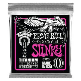 ERNIE BALL P03123 RPS Super Slinky Coated Комплект струн для электрогитары, никелированные, 9-42
