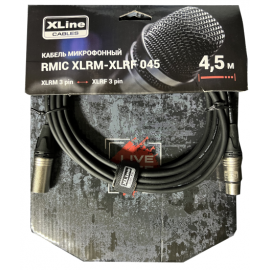 XLINE Cables RMIC XLRM-XLRF 045 Кабель микрофонный  XLR 3 pin male - XLR 3 pin female длина 4.5м