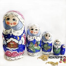 ХОХЛОМА LHM10180 Матрешка новогодняя "Снегурочка" 5 кукольная