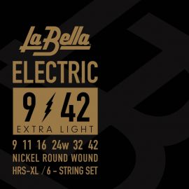 LA BELLA HRS-XL Hard Rockin Steel Extra Light 9-42 Комплект струн для электро-гитары.