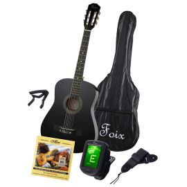FOIX FCG-2038CAP-BK Классическая гитара+Аксессуары, цвет чёрный