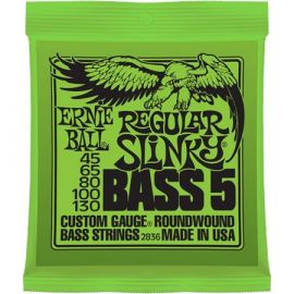 ERNIE BALL P02836 Regular Slinky Bass Комплект струн для 5-струнной бас-гитары, 45-130, никель
