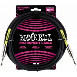 ERNIE BALL 6048, 3м Инструментальный кабель с прямыми джеками,черный