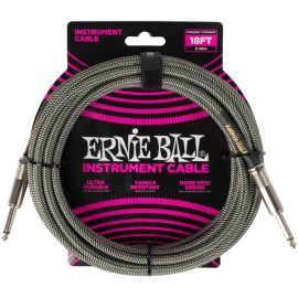 ERNIE BALL 6433, 5.49м Инструментальный кабель черно-серебряный