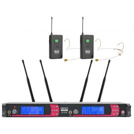 XLINE MD-968B Радиосистема двухканальная c поясными передатчиками и головными гарнитурами