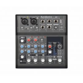 AURASONICS K4 компактный микшерный пульт 2 мик.+1 лин.стерео+FXстерео+дополнительный стереоканал
