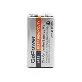 GOPOWER 00-00015598 Carbon Zinc PRO Элемент питания Крона 6F22 9В, солевой