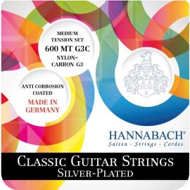 HANNABACH 600MT-G3C Silver-Plated Green Комплект струн для классической гитары, среднее натяжение