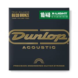 DUNLOP DAB1048 Струны для акустической гитары,Комплект, бронза 80/20, Extra Light,10-48