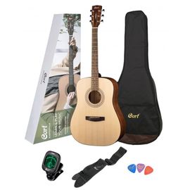 CORT EARTHPACK-OP Earth Series Акустическая гитара+аксессуары, цвет натуральный
