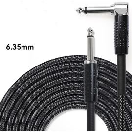 KIRLIN CIW-202B BK 20AWG Кабель инструментальный Jack-угловой Jack 6 мм тканый 3м