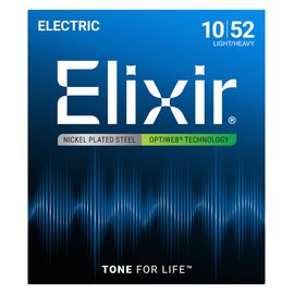 ELIXIR 12077 NANOWEB Комплект струн для электрогитары, Light, 10-52