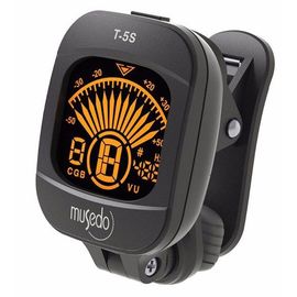 MUSEDO T-5S Тюнер цифровой на прищепке, черный, оранжевая подсветка