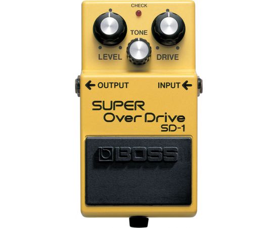 BOSS SD-1 ффект гитарный Super OverDrive. Регуляторы: Level, Drive и Tone.