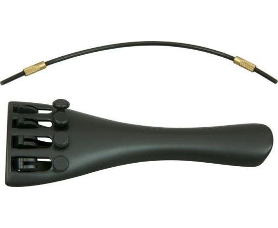 BRAHNER СTP-235 Струнодержатель для скрипки 1/4 карбоновый с 4-мя машинками для микроподстройки, цвет-черн