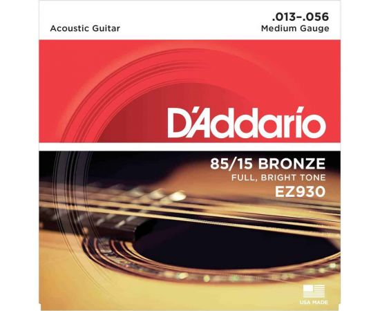 EZ930 AMERICAN BRONZE 85/15 Струны для акустической гитары Medium 13-56 D`Addario EZ930
