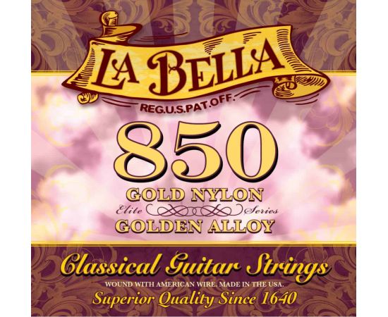 LA BELLA 850 Medium Hard Струны для классической гитары "Elite", жёлтый нейлон,