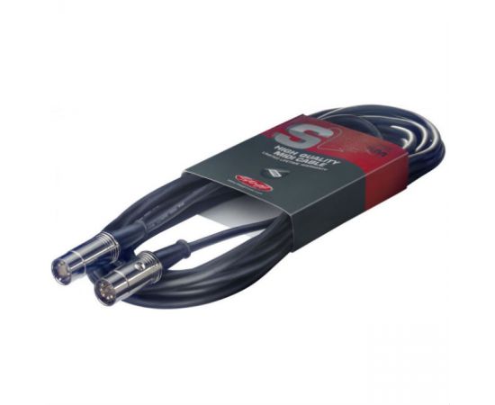 STAGG SMD3 высококачественный МIDI-кабель. m. DIN plug / m. DIN plug-Metal. Длина: 3 м. Цвет: черный
