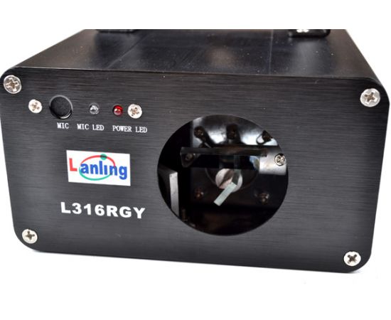 LANLING L316RGY лазер трехцветный RGY: красный 80mW зеленый 400mW микш.желтый 120mW, более 100 паттернов