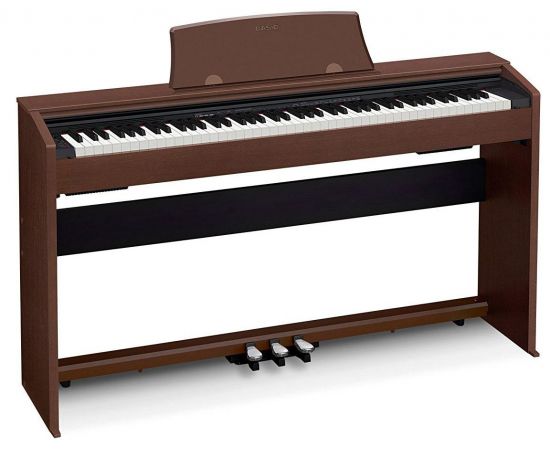 CASIO PRIVIA PX-770BN Цифровое пианино, 88 клавиш, встроенная акустика, 19 тембров, интерфейс USB для подключения к ПК, цвет коричневый