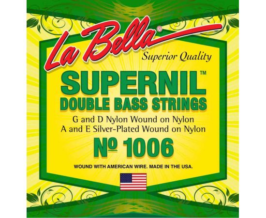 LA BELLA 1006 Supernil Nylon Wound Double Bass Комплект нейлоновых струн для контрабаса. СОЛЬ - РЕ Н