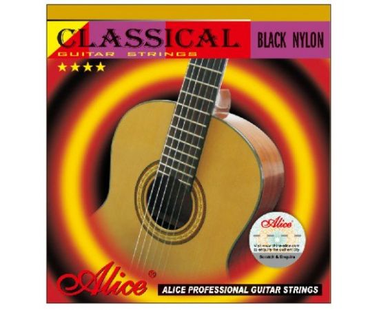 ALICE A105BK-H Струны для классической гитары, Normal tension, черный нейлон