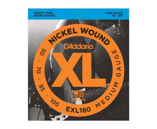 D'ADDARIO EXL160 Набор 4 струны для бас-гитары,Калибры струн: Обмотка .050, .070, .085, .105