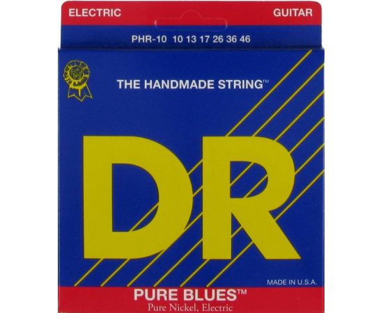 DR PHR-10 10/46 Pure Blues Medium Комплект струн для 6-струнной электро-гитары. Круглая обмотка из ч