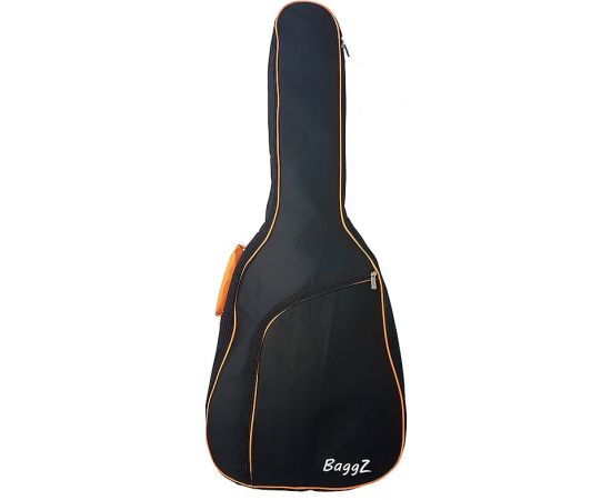 BAGGZ AB-41-7OA Чехол для акустической гитары, 41", защитное уплотнение 10мм 600D, цвет черный, оранжевая окантовка