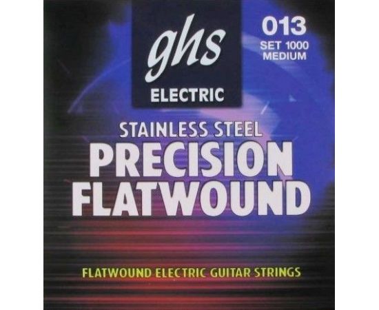 GHS 1000 Precision Flatwound- струны для электрогитары - нержавеющая сталь, плоская обмотка;